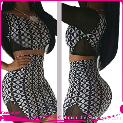 OEM Accept Two Piece Sexy Short Women Bodycon Mini Dress